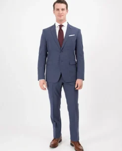 John Varvatos Half-Canvassed Blue Two Button Wool Blend Suit