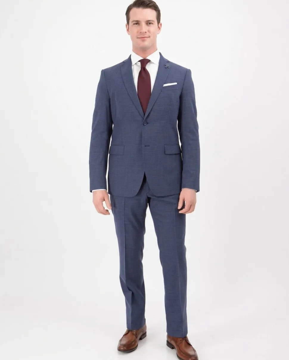 John Varvatos Half-Canvassed Blue Two Button Wool Blend Suit