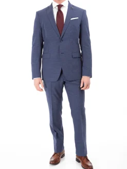 John Varvatos Half-Canvassed Blue Two Button Wool Blend Suit