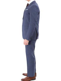 John Varvatos Half-Canvassed Blue Two Button Wool Blend Suit