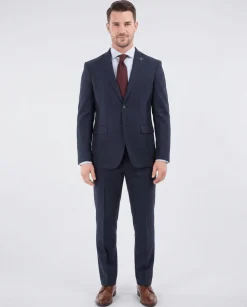 John Varvatos Half-Canvassed Navy Two Button Wool Blend Suit