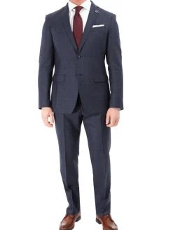 John Varvatos Half-Canvassed Navy Two Button Wool Blend Suit