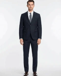 John Varvatos Half-Canvassed Blue Two Button Wool Blend Cashmere Suit