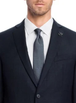 John Varvatos Half-Canvassed Blue Two Button Wool Blend Cashmere Suit