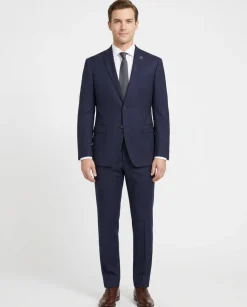 John Varvatos Half-Canvassed Navy Two Button Wool Blend Suit