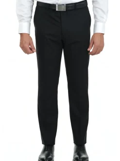 John Varvatos Mens Slim Fit Black Tonal Striped Two Button Wool Blend Suit