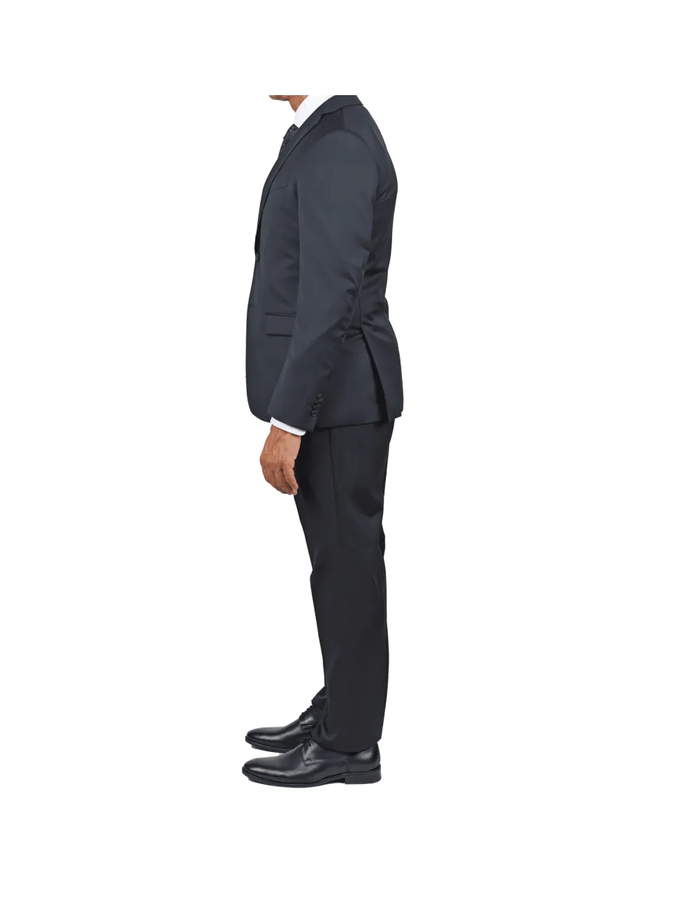 John Varvatos Mens Slim Fit Solid Black Wool Blend 2 Piece Suit
