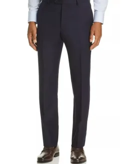 John Varvatos Navy Blue 100% Wool Classic Fit Dress Pants
