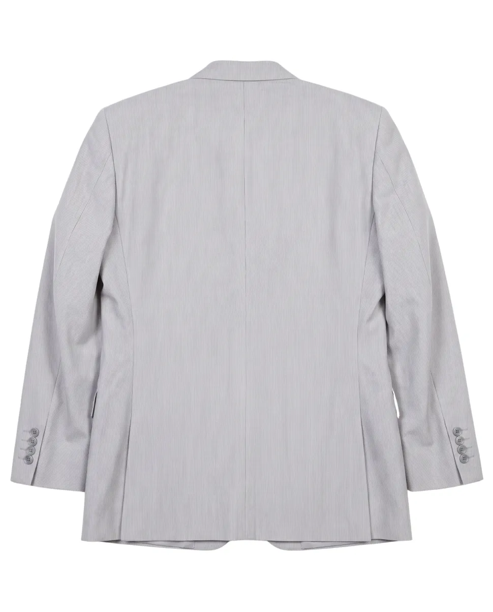 Kenneth Cole New York Gray Pinstriped Cotton Slim Fit Notch Lapel 2-button Suit