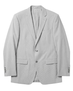 Kenneth Cole New York Gray Pinstriped Cotton Slim Fit Notch Lapel 2-button Suit