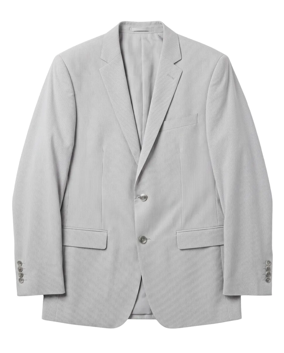 Kenneth Cole New York Gray Pinstriped Cotton Slim Fit Notch Lapel 2-button Suit