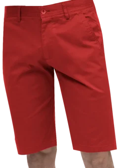 Kent & Park Mens Solid Red Classic Fit Flat Front Shorts