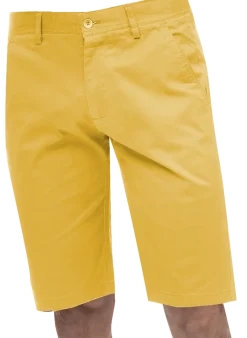 Kent & Park Mens Solid Yellow Classic Fit Flat Front Shorts