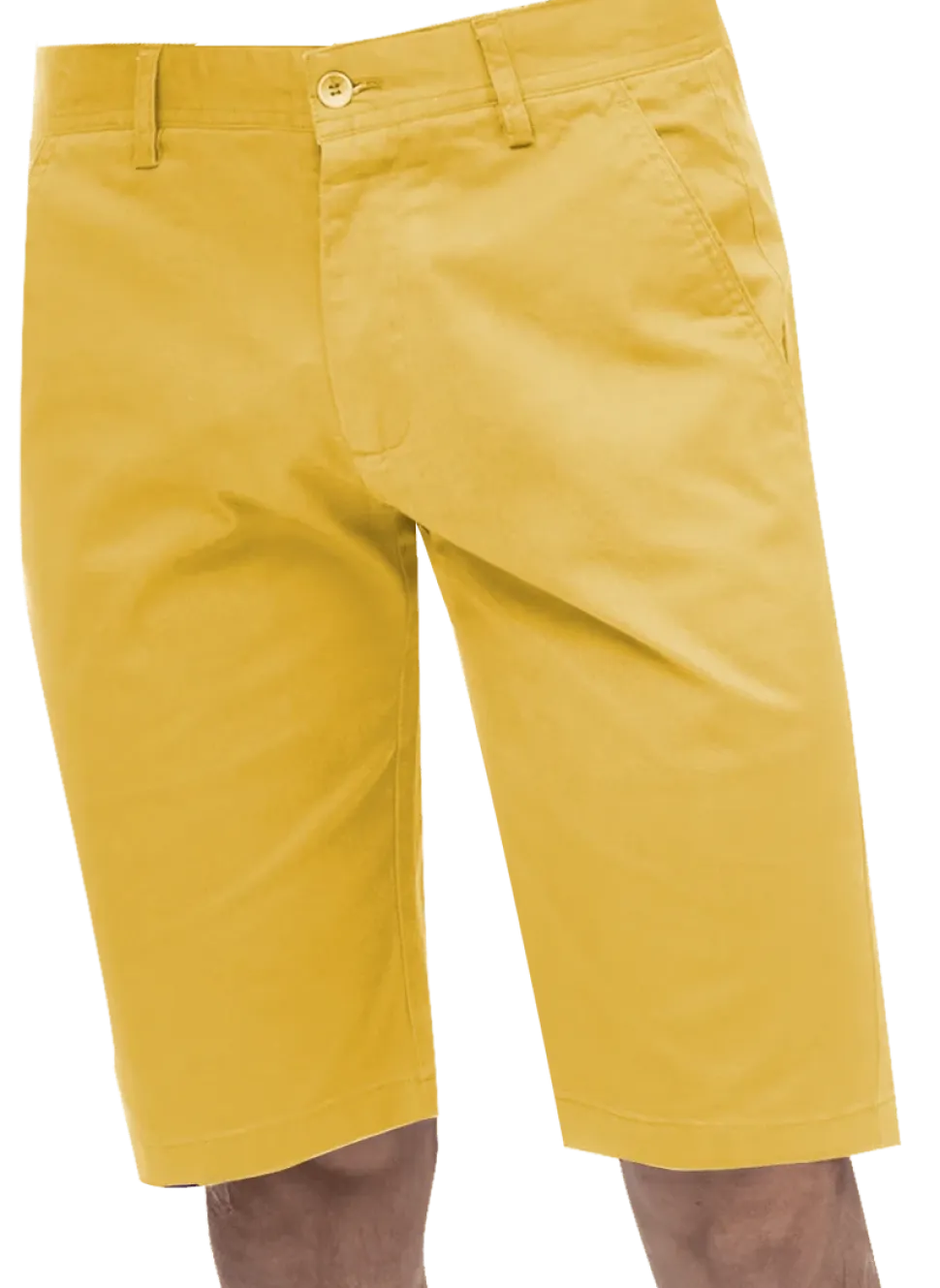 Kent & Park Mens Solid Yellow Classic Fit Flat Front Shorts