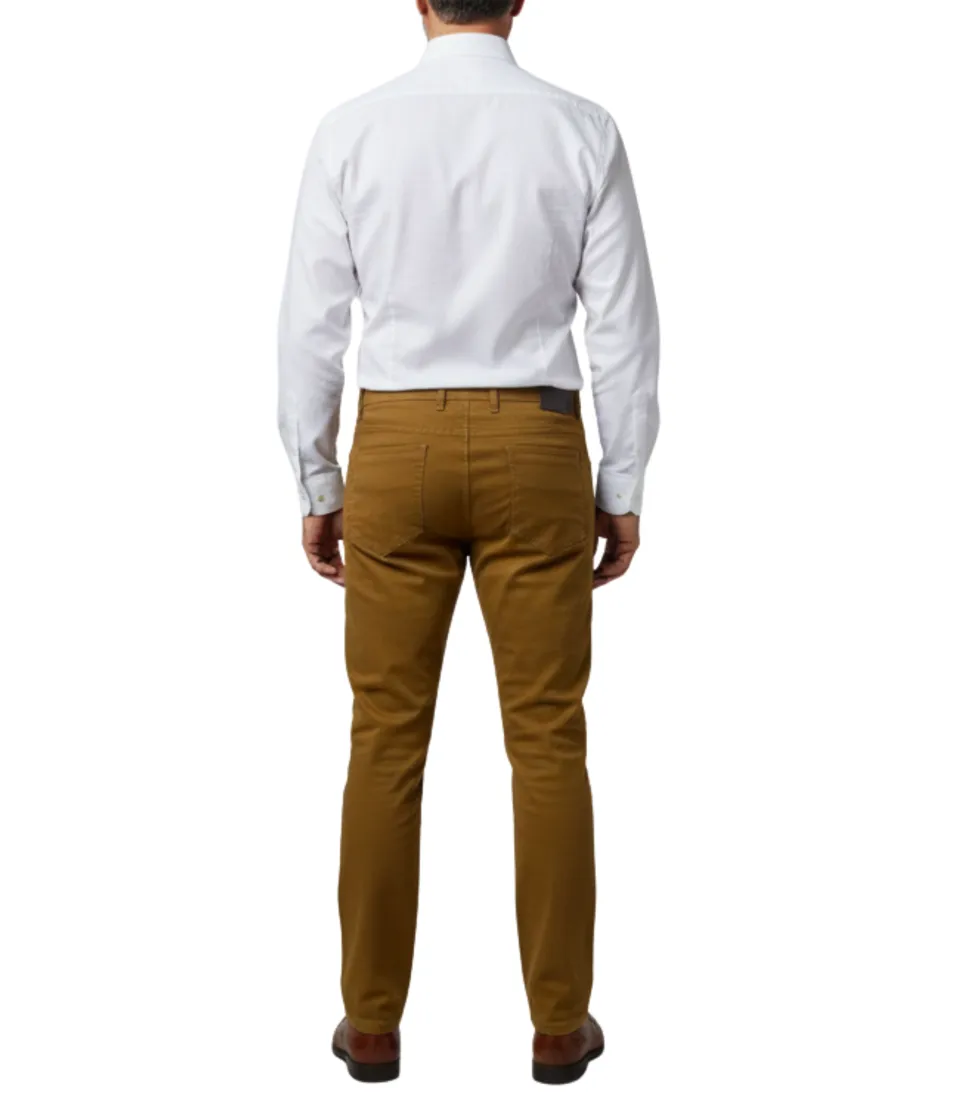 Label E Camel Regular Fit Cotton Stretch Five-pocket Jeans Pants
