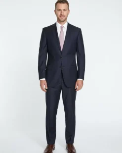 Label E Modern Fit Solid Blue Wool Suit