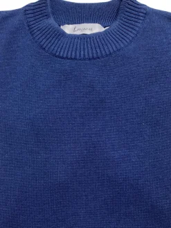 Lavane Mens Solid Cobalt Blue Cotton Rayon Blend Short Sleeve Knit Casual Shirt