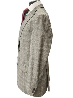 Luigi Bianchi Montova Mens Gray Plaid 44L Classic Fit Wool Cashmere 2 Piece Suit