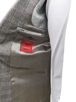 Luigi Bianchi Montova Mens Gray Plaid 44L Classic Fit Wool Cashmere 2 Piece Suit