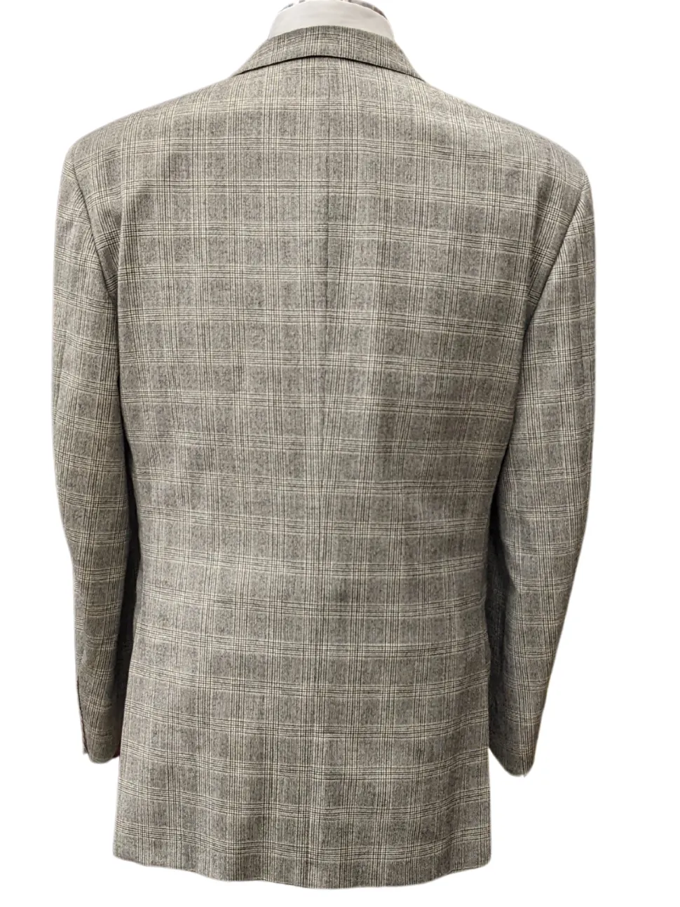 Luigi Bianchi Montova Mens Gray Plaid 44L Classic Fit Wool Cashmere 2 Piece Suit