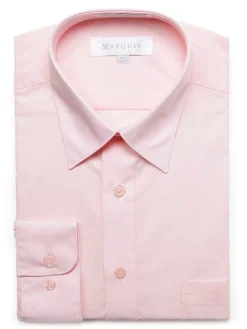 Marquis Classic Fit Pink Wrinkle Resistant Cotton Blend Dress Shirt