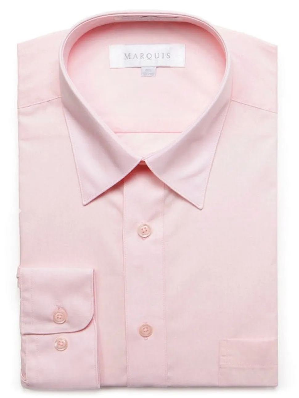 Marquis Classic Fit Pink Wrinkle Resistant Cotton Blend Dress Shirt