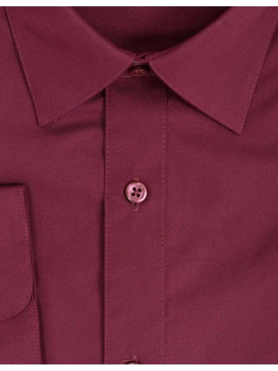 Marquis Classic Fit Solid Burgundy Wrinkle Resistant Cotton Blend Dress Shirt