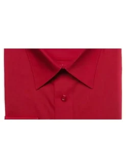 Marquis Mens Slim Fit Solid Red Cotton Blend Dress Shirt