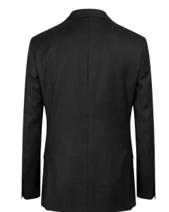 Mazara Mens Black Tonal Stripe Classic Fit Notch Lapel Wool 2 Button Suit