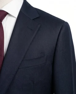 Mazara Mens Black Tonal Stripe Classic Fit Notch Lapel Wool 2 Button Suit