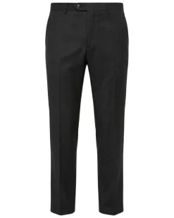 Mazara Mens Black Tonal Stripe Classic Fit Notch Lapel Wool 2 Button Suit