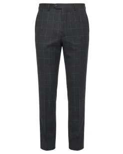 Mazara Mens Black With Gray Windowpane Classic Fit Peak Lapel 3-Piece Wool Suit
