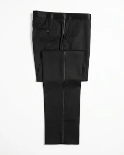 Mazara Mens Solid Black Shawl Lapel Classic Fit Wool One-Button Formal Tuxedo Suit
