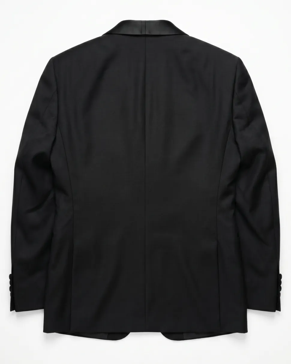 Mazara Mens Solid Black Shawl Lapel Classic Fit Wool One-Button Formal Tuxedo Suit
