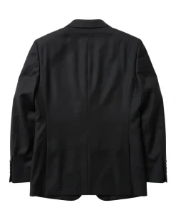Mazara Mens Solid Black Slim Fit Notch Lapel Wool Cashmere 2-Button Suit