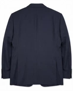 Mazara Mens Solid Navy Classic Fit Notch Lapel Wool Cashmere Blend 2-Button Suit