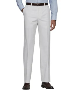 Mazara Mens Solid White Classic Fit Wool Dress Pants