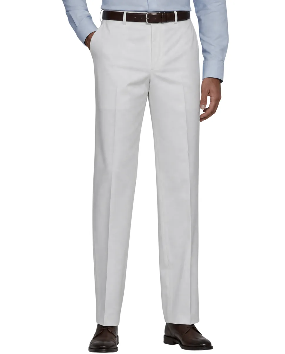 Mazara Mens Solid White Classic Fit Wool Dress Pants