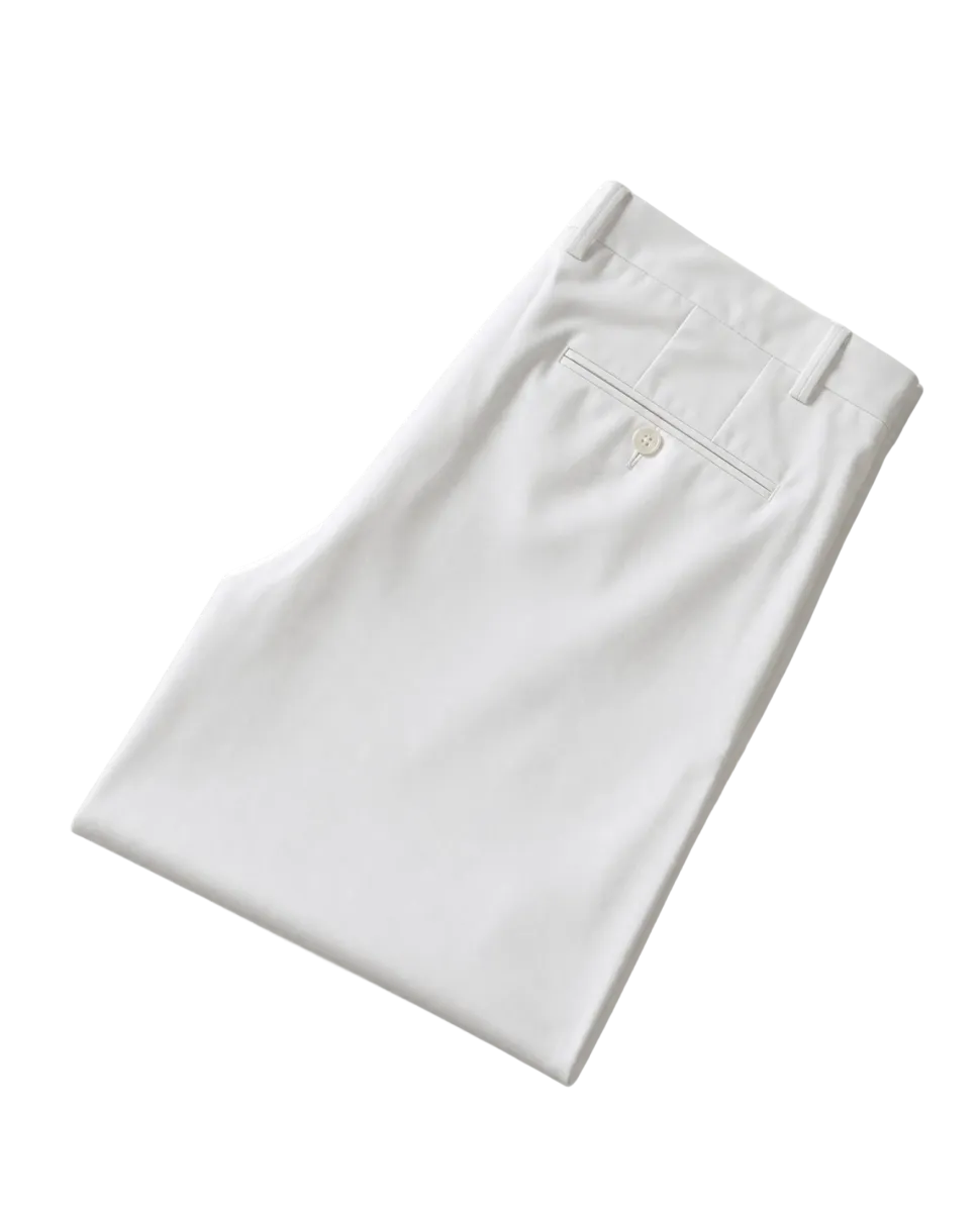 Mazara Mens Solid White Slim Fit Wool Dress Pants
