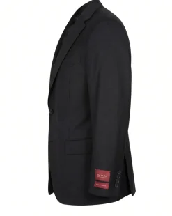 Mazara Solid Black Classic Fit Notch Lapel Wool Cashmere Blend 2-Button Suit