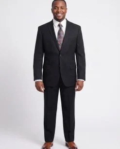 Men's Arthur Black Classic Fit Navy Blue Two Button Pleated Front Wool Suit