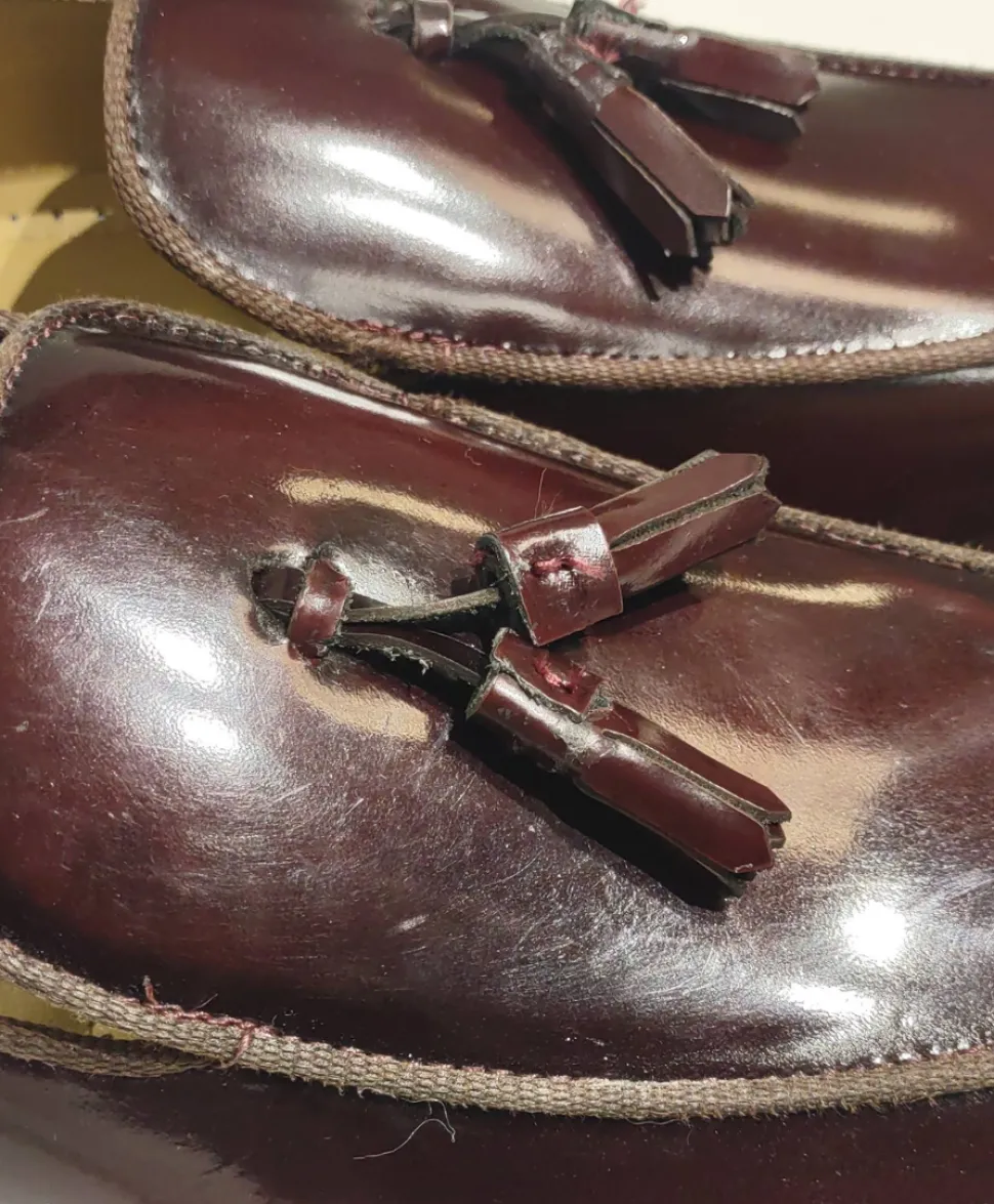 Men’s Burgandy Leather Tassel Loafers