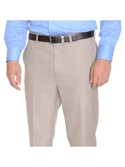 Men's Calvin Klein Body Slim Fit Tan Light Brown Flat Front Washable Dress Pants