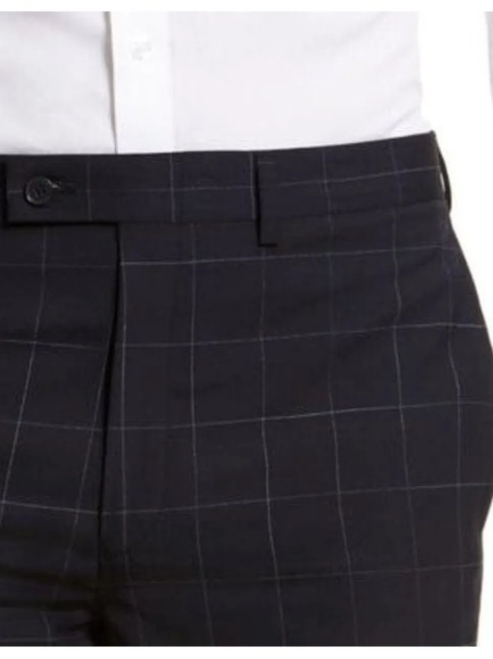 Men's Calvin Klein Navy Blue Windowpane Slim Fit Wool Suit