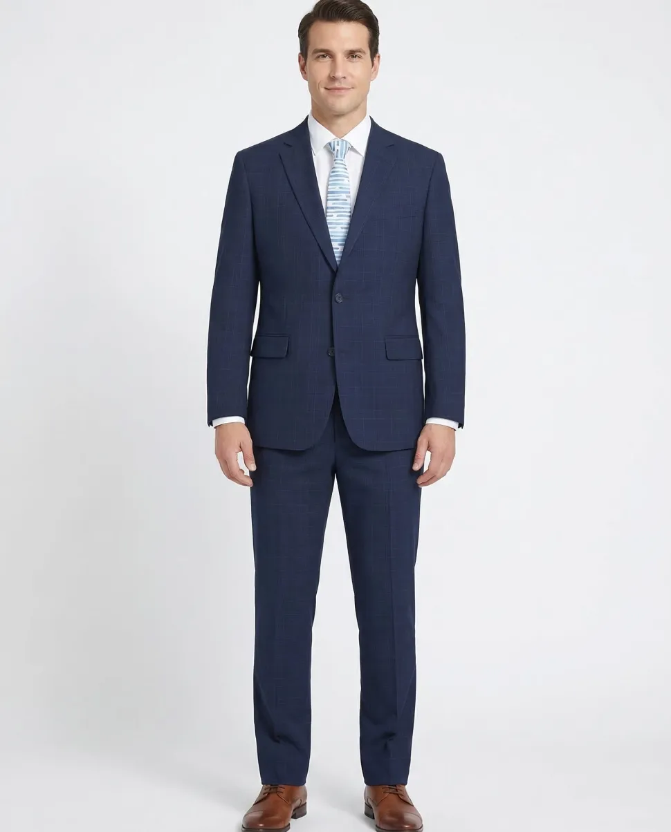 Men's Classic Fit Checked Suits