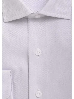 Mens Classic Fit Gray Tonal Mini Checked Shirt Spread Collar Cotton Dress Shirt