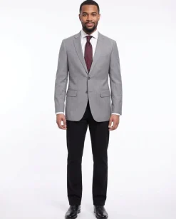 Mens Classic Fit Light Gray Heather Two Button Wool Blazer Sportcoat