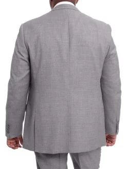 Mens Classic Fit Light Gray Heather Two Button Wool Blazer Sportcoat