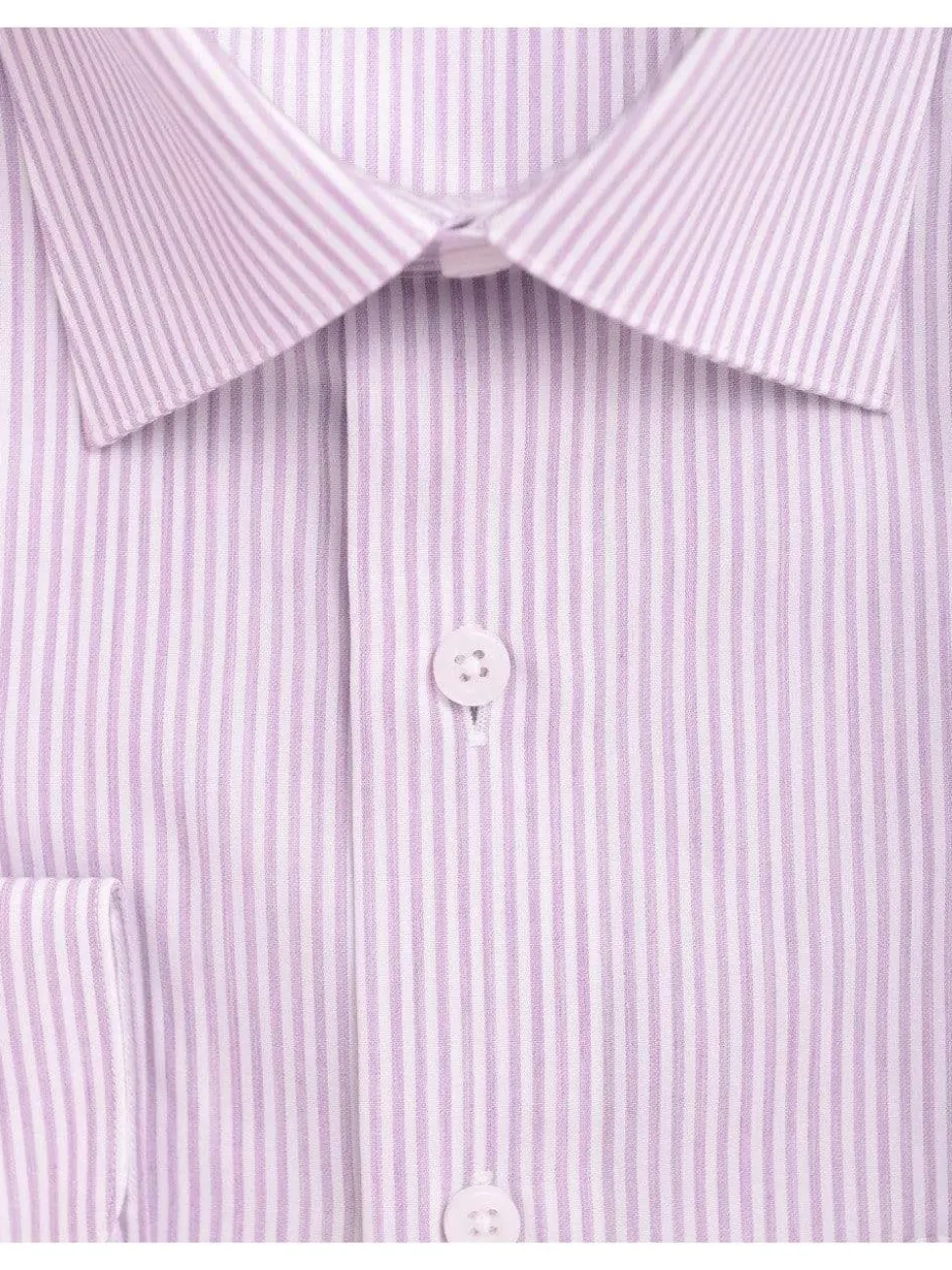 Mens Classic Fit Purple Striped Spread Collar Easy Care Cotton Dress Shirt