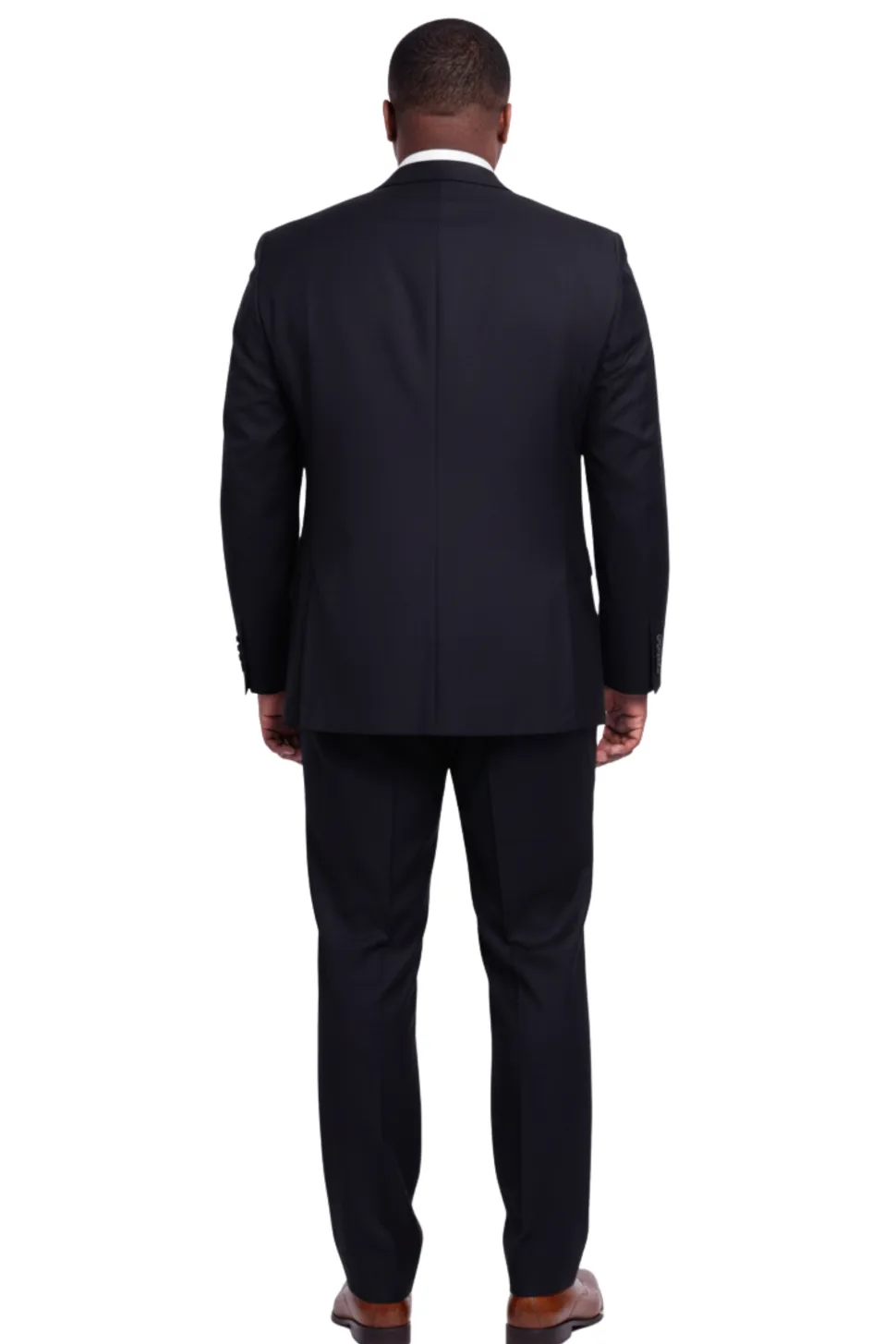 Men’s Classic Fit Solid Navy Two Button 100% Wool Suit